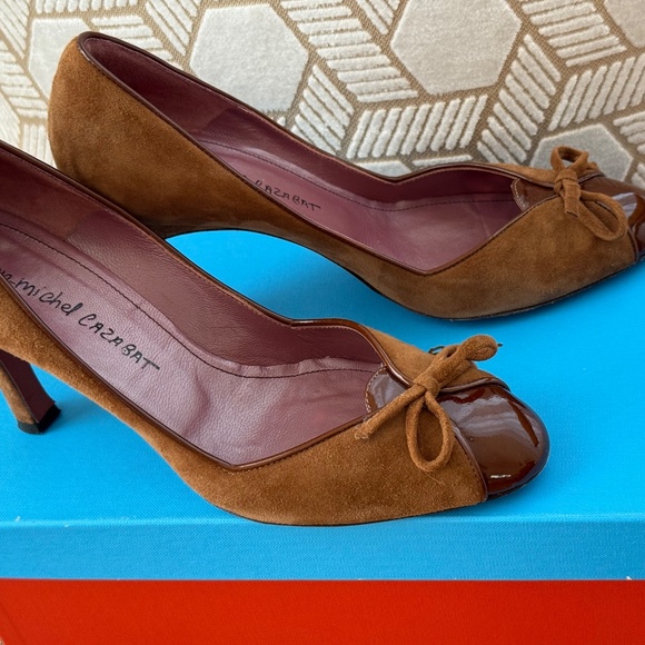 JEAN-MICHEL CAZABAT Suede/Patent Leather Pumps Womens SZ 6 36 In Box Made Italy - Picture 1 of 8